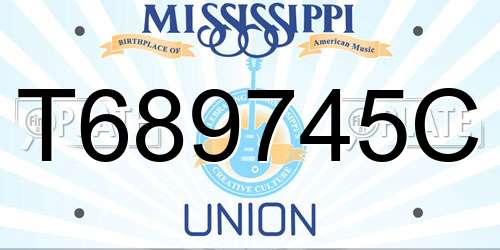 T689745C Mississippi License Plate