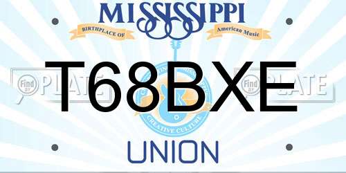 T68BXE Mississippi License Plate