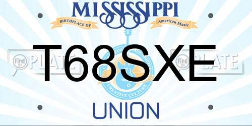 T68SXE Mississippi License Plate