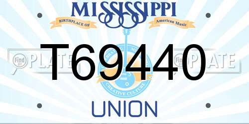 T69440 Mississippi License Plate