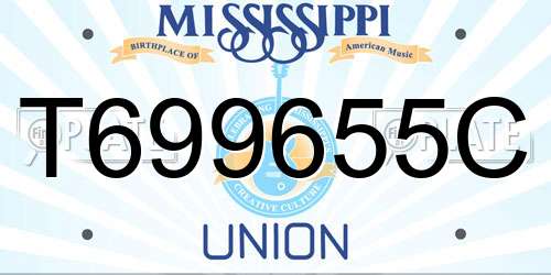 T699655C Mississippi License Plate