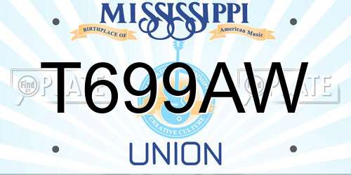 T699AW Mississippi License Plate