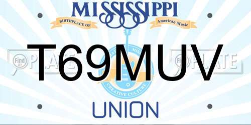 T69MUV Mississippi License Plate