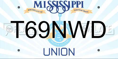 T69NWD Mississippi License Plate