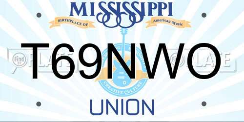 T69NWO Mississippi License Plate