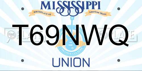 T69NWQ Mississippi License Plate