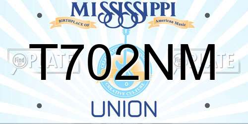 T702NM Mississippi License Plate