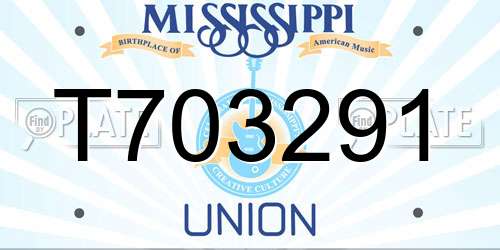 T703291 Mississippi License Plate