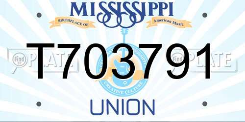 T703791 Mississippi License Plate