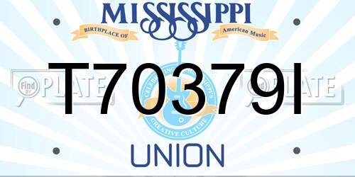 T70379I Mississippi License Plate