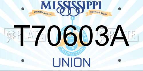 T70603A Mississippi License Plate