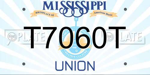T7060T Mississippi License Plate