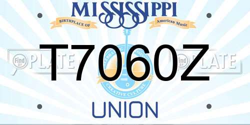 T7060Z Mississippi License Plate