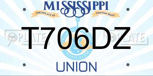 T706DZ Mississippi License Plate