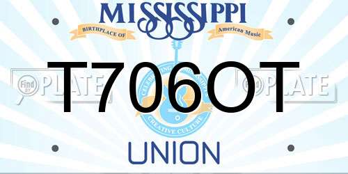 T706OT Mississippi License Plate