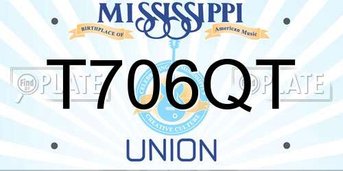 T706QT Mississippi License Plate