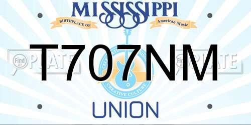 T707NM Mississippi License Plate