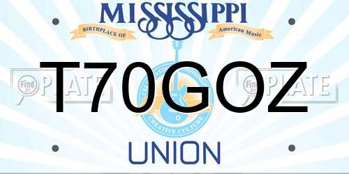 T70GOZ Mississippi License Plate
