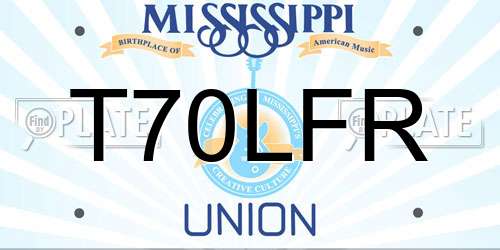 T70LFR Mississippi License Plate