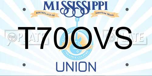 T70OVS Mississippi License Plate