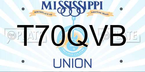 T70QVB Mississippi License Plate