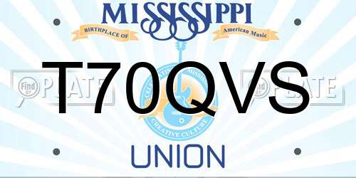 T70QVS Mississippi License Plate