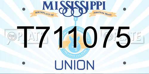 T711075 Mississippi License Plate