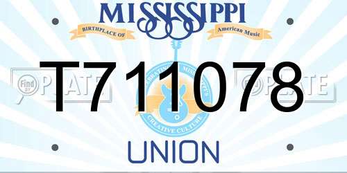 T711078 Mississippi License Plate