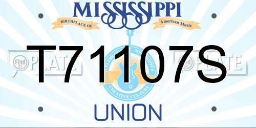 T71107S Mississippi License Plate
