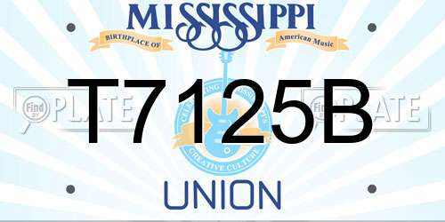 T7125B Mississippi License Plate