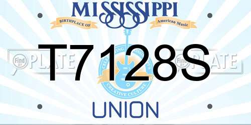 T7128S Mississippi License Plate