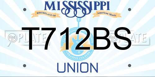 T712BS Mississippi License Plate
