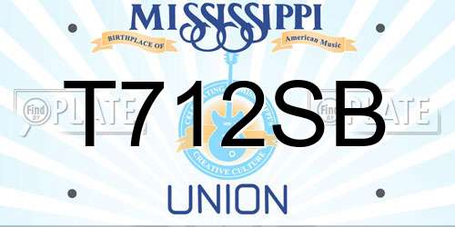T712SB Mississippi License Plate