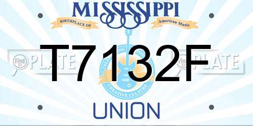 T7132F Mississippi License Plate