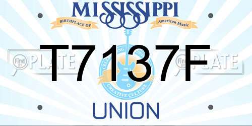 T7137F Mississippi License Plate