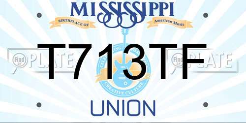 T713TF Mississippi License Plate