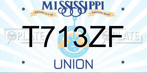 T713ZF Mississippi License Plate