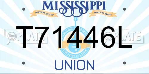 T71446L Mississippi License Plate
