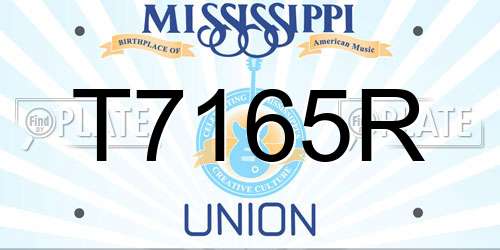 T7165R Mississippi License Plate