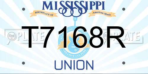 T7168R Mississippi License Plate