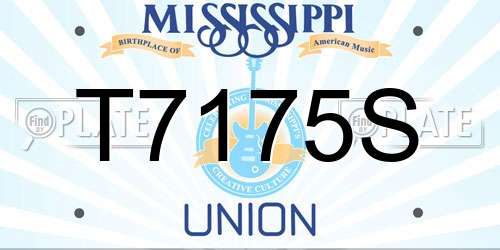 T7175S Mississippi License Plate