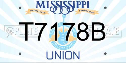 T7178B Mississippi License Plate
