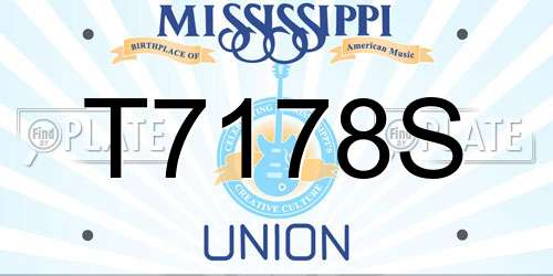 T7178S Mississippi License Plate