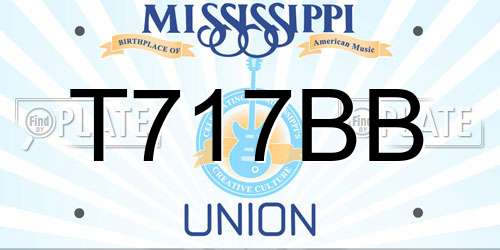 T717BB Mississippi License Plate