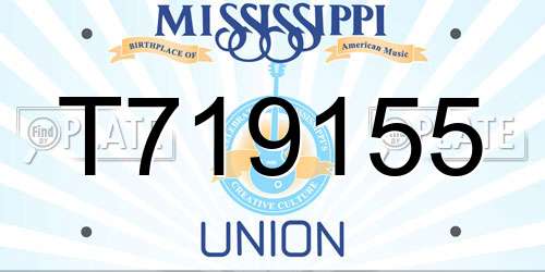 T719155 Mississippi License Plate