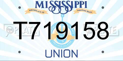 T719158 Mississippi License Plate