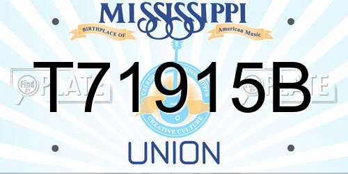 T71915B Mississippi License Plate