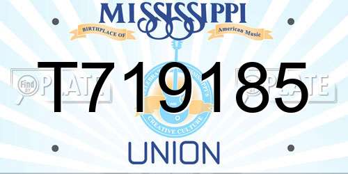 T719185 Mississippi License Plate