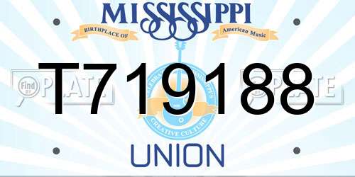 T719188 Mississippi License Plate