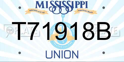 T71918B Mississippi License Plate